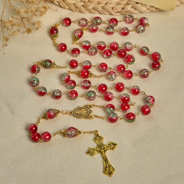 Thanksgiving Gift: Red Bead Rosary | With red beads of fervor, we honor God's grace