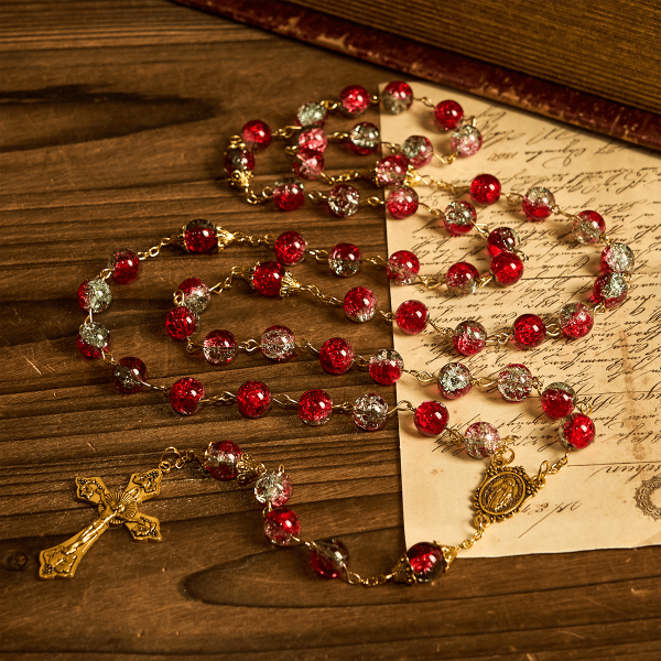 Thanksgiving Gift: Red Bead Rosary | With red beads of fervor, we honor God's grace