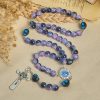 Purple Beads with Skull Details & Silver Crucifix Gothic Rosary