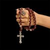 Warrior's Devotion Deep Red Paracord Rosary with St. Michael the Archangel