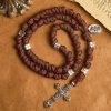 Warrior's Devotion Deep Red Paracord Rosary with St. Michael the Archangel