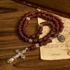 Warrior's Devotion Deep Red Paracord Rosary with St. Michael the Archangel