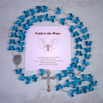 Faith is th Hope: Wings of Devotion Shimmering Blue Butterfly Prayer Bracelet, Animal Rosary