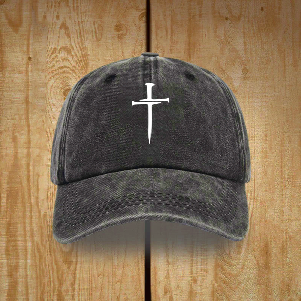 Minimalist Three Nails Cross Hat: Simplicity Meets Salvation