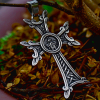 Orthodox Armenian Cross Pendant with Celtic Knot Stainless Steel Necklace