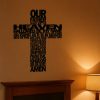 Christianartworkshop Textured Lord's Prayer Cross Metal Wall Decor with Biblical Phrases