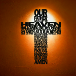 Christian Textured Lord's Prayer Cross Metal Wall Art