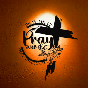 Christian Art Workshop Pray Over It Metal Wall Decor
