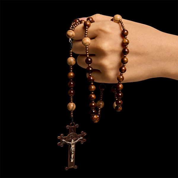 Christianartworkshop Artisan Wooden Rosary: Earth - Toned Beads & Jesus Crucifix