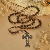 Christianartworkshop Artisan Wooden Rosary: Earth - Toned Beads & Jesus Crucifix