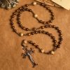 Christianartworkshop Artisan Wooden Rosary: Earth - Toned Beads & Jesus Crucifix