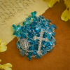 Wings of Devotion Shimmering Blue Butterfly Prayer Bracelet, Animal Rosary
