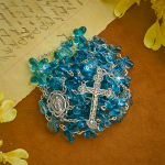 Wings of Devotion Shimmering Blue Butterfly Prayer Bracelet, Animal Rosary