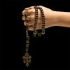 Military - Style Paracord Custom Rosary: Silver-Toned Beads & Brass JESUS