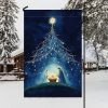 Christianartworkshop Holy Night Nativity Garden Flag: Starry Tree & Bethlehem Star Decor