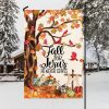 Christianartworkshop Fall for Jesus Autumn Garden Flag with Red Cardinals & Pumpkins