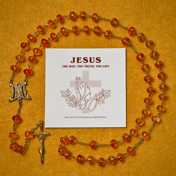 Thanksgiving Gift: Sacred Pumpkin Beads Rosary | Honoring God’s Grace in the Form of a Pumpkin