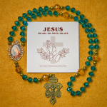 Thanksgiving Gift: Shining Blue and Amber Rosary | Respect God's guidance