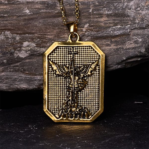 Christianartworkshop Faith Warrior St.Michael the Archangel Necklace: Strength in Every Battle