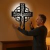 Christianartworkshop Rustic Tree of Life Cross Black Metal Wall Decor