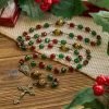 Joy of Christmas Red & Green Festive Beads Rosary with Virgin Mary