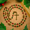 Joy of Christmas Red & Green Festive Beads Rosary with Virgin Mary