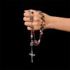 Christmas Gift: Crystal-Covered Tricolor Beads & Miraculous Medal Glam Sparkling Rosary