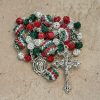 Christianartworkshop Crystal-Covered Tricolor Beads & Miraculous Medal Glam Sparkling Rosary
