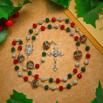 Crystal-Covered Tricolor Beads & Miraculous Medal Glam Sparkling Rosary