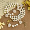 Christianartworkshop 10mm Luminous Heart and White Rose Rosary: Mary's Gentle Protection