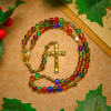 Festive Joy Colorful Clear Beads and Star Accents Christmas Rosary: Follow the Holy Light