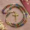 Festive Joy Colorful Clear Beads and Star Accents Christmas Rosary: Follow the Holy Light