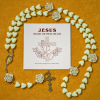 Thanksgiving Gift: 10mm Luminous Heart and White Rose Rosary: Mary's Gentle Protection