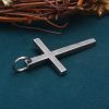 Bold Minimal Sterling Silver Cross Necklace in Square and Round Bar