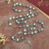 Christianartworkshop Handmade Original Grey Blue Rosary with Miraculous Medal: A Unique Expression of Faith