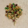 Vintage Red Green Faceted Beads Christmas Rosary with Our Lady & Rose Crucifix