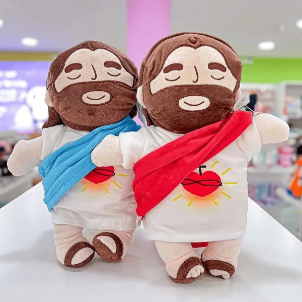 Christianartworkshop 2-Colored Jesus Plush Sleep Soother Doll: Glow, Breathing & Soothing Music