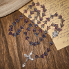 Pastel Bloom Lily-of-the-Valley Glass Rosary with Our Lady: Pure Marian grace