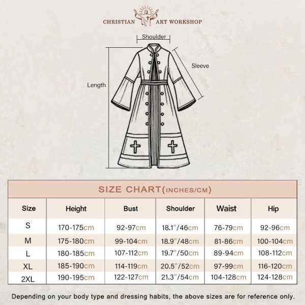Christianartworkshop Ceremonial Black and White Stand Collar Clergy Robe with Belt & Cross Motifs