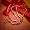 Elegant Pink Beads Faithful Rosary with Divine Mercy for Spiritual Comfort