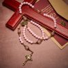Elegant Pink Beads Faithful Rosary with Divine Mercy for Spiritual Comfort