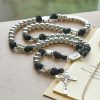 Battle Prayer Custom Rosary in Silver-Toned Beads & Personalized JESUS Letter