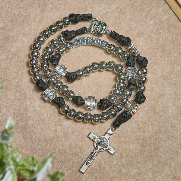 Battle Prayer Custom Rosary in Silver-Toned Beads & Personalized JESUS Letter