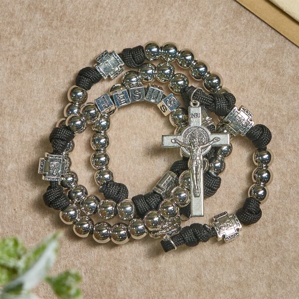 Battle Prayer Custom Rosary in Silver-Toned Beads & Personalized JESUS Letter