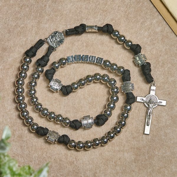 Battle Prayer Custom Rosary in Silver-Toned Beads & Personalized JESUS Letter