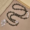 Black Agate Custom Rosary with Shield of St. Michael & Personalized JESUS