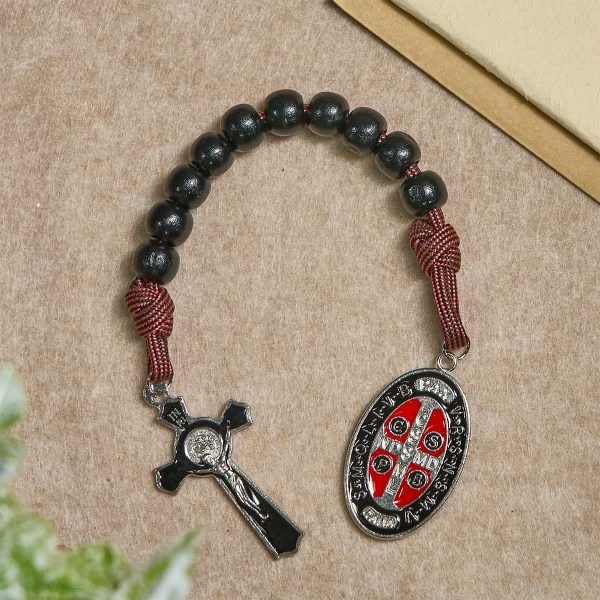 Faith Defender Paracord Pocket Rosary with St. Benedict: Shield of Christ