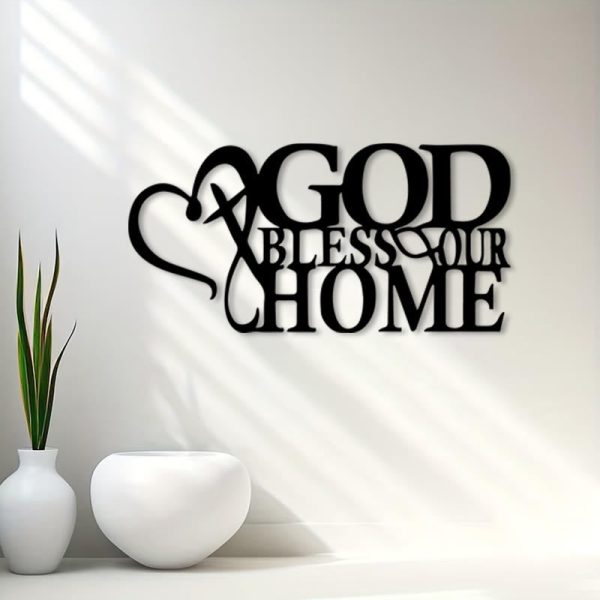 Christianartworkshop God Bless Our Home Metal Wall Decor: Divine Blessing & Family Faith