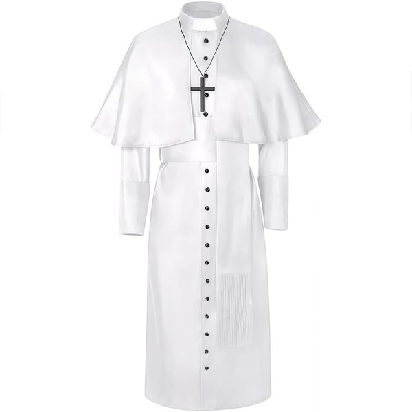 Multicolor Ceremonial Roman Soutane Clergy Robe: Medieval Priest Aesthetics