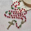 Nativity Faith Red and Green Beads Rosary: Guided by the Holy Family